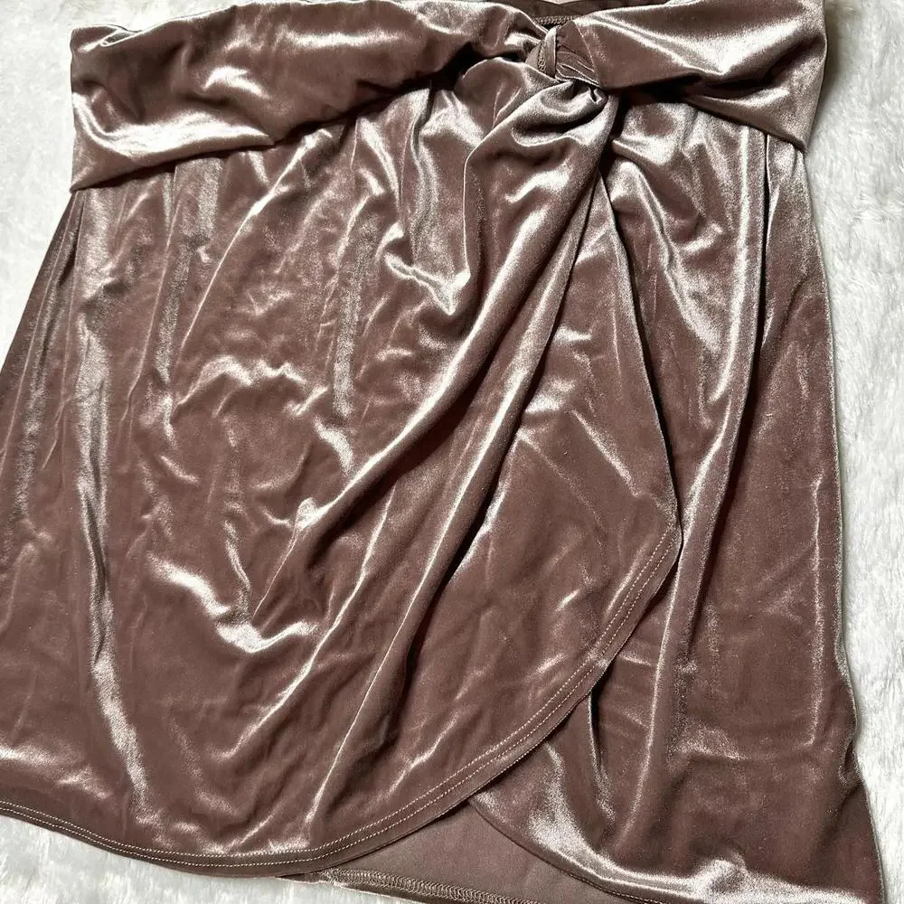 NWT Skims Swim Velvet Sarong Mini Skirt Cover Up Umber Women’s 3X